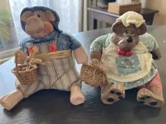 THE COUNTRY FOLKS タグ付き 豚とクマの置物セット　人形