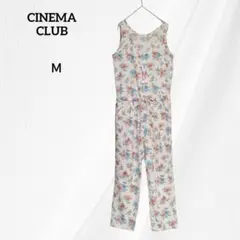 シネマクラブ　花柄　オールインワン　サロペッド　M　アイボリー