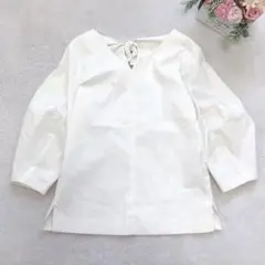 マルティニーク 七分袖ブラウス トップス Vネック シンプル ベーシック 可愛い