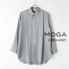 MOGA モガ ルゼブカルゼシャツ タック 長袖 トップス ブラウス ブルー 2