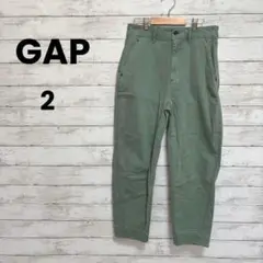 【GAP】ハイライズバレル　カーキ　デニム（2）アンクル丈