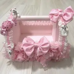 くま　ピンク　レース　フリル　姫　収納ボックス　収納ケース　地雷　推し活