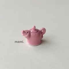 フェーヴ　ブタのティーポット　フランス　フェーブ　ミニチュア陶器　f-3616