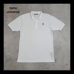 美品　NANO universe ナノユニバース ホワイト ポロシャツ Mサイズ