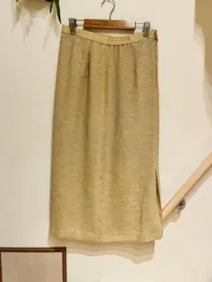 ベージュ スリット入り タイトスカート 夏 古着