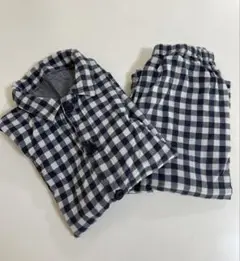 無印良品☆ネイビーチェック長袖パジャマ　140cm〜150cm