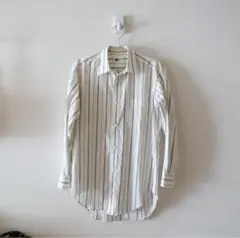 im miyake design studio ホワイトストライプ 長袖シャツ