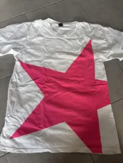ピンク星プリント Tシャツ Lサイズ