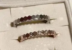 ハニカムリング　石つきローズゴールドリング　13号　ピンクゴールド