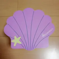 SWIMMER　貝殻型折りたたみミニテーブル　デスク　紫色 ヒトデ柄付き