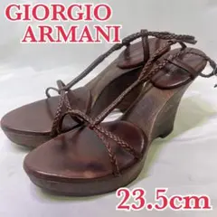 超美品 GIORGIO ARMANI サンダル ウッドソール 編み込み