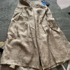 リネン100% ワイドパンツ 550-8052 サイズ38 カラー52