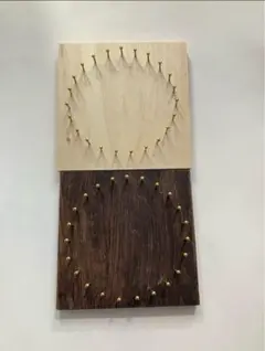糸かけ曼荼羅板と刺繍糸