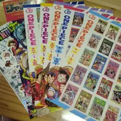 ワンピース　コミックステッカーセット　限定クリアしおり　ホロフレークシール