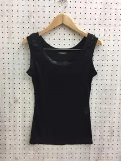 Y2K古着 TORNADO MART FEMME メタリックブラックタンクトップ