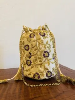 SLOBE IENA 【Pondichery/ポンディシェリ 】フラワー刺繍巾着