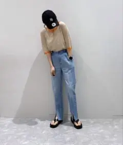 【SALE】LOWRYS FARM バイカラーシアーリブ5S