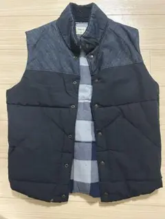 Gap 1969 ネイビー デニム キルティングベスト S