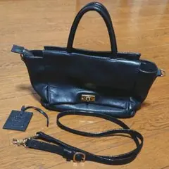 PotioR ポティオール ネイビー2way ショルダー ハンドバッグ
