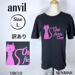訳あり anvil アンビル The Fickle Cat 半袖Tシャツ 黒 L
