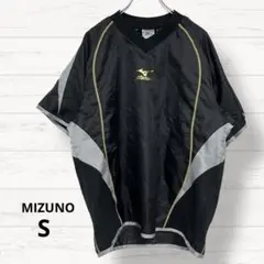 2669【ミズノ】半袖ユニフォーム 野球 スポーツ ロゴ入り 黒色 S