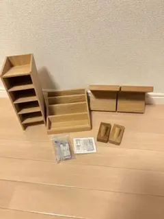 無印良品 廃盤 木製ドキュメント 小物ラック 棚 フック オーク材6点
