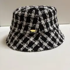 【美品】チェック柄 帽子 ハット