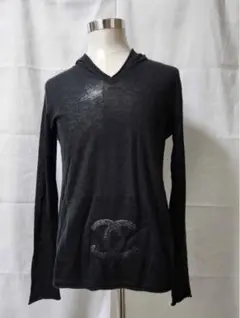 (92)Used シャネル CHANEL スポーツ カシミヤ パーカー 黒 42