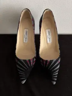 【JIMMY CHOO】ストライプ ハイヒール