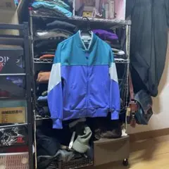 【状態良好】70s 80s adidas 青 トラックジャケット ジャージ 古着