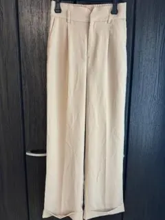 ベージュ ハイウエスト ワイドパンツ JEANASIS
