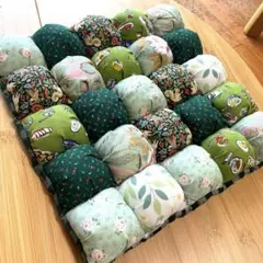 座布団 ハンドメイド パフキルト パッチワーク