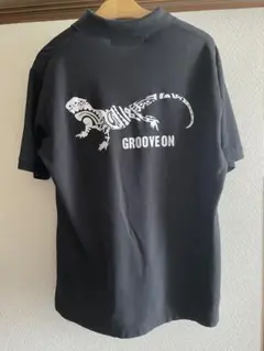 GROOVE ON XL ポロシャツ ブラック リザードプリント