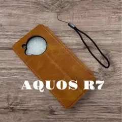 新品未使用⭐️ AQUOS R7 手帳型ケース　ライトブラウン　ストラップ付き