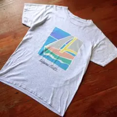 90s ナイアガラ滝 シングルステッチ Tee サンセット×ヨット グレイ
