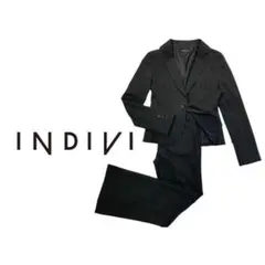 09T136☆ INDIVI ブラック フォーマル スーツ セットアップ S〜M