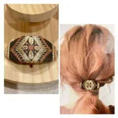 No.60 インド刺繍 ポニーフック ヘアアクセサリー