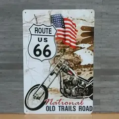 ROUTE66 レトロ風 ブリキ看板 OK2023