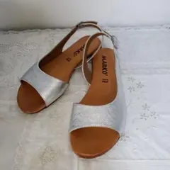 週末お値下げ■新品■MARKO/シルバーレザーサンダル35/シルバーがお洒落です