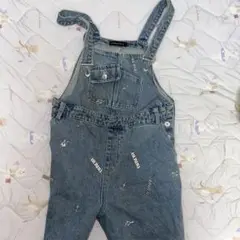 刺繍デニムオーバーオール