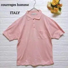【クレージュオム】courreges homme 半袖ポロシャツ 刺繍ロゴ M