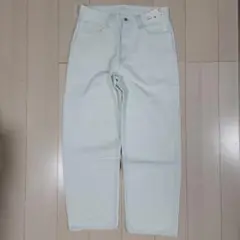 新品 タグ付き UNIQLO W32 ワイドストレートジーンズ ライトブルー