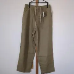 【新品未使用】リネン混イージータックパンツベージュ
