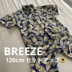 BREEZE 120cm セットアップ 半袖シャツ パンツセット 葉柄