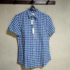 ★新品タグ付きGAP メンズ半袖チェック柄シャツ 新品タグ付きSサイズ