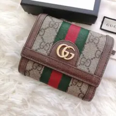 極美品✨GUCCI オフディア 二つ折り財布 シェリーライン マーモント GG