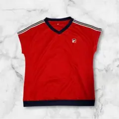 Lサイズ　フィラ　レディース　テニスウェア　Tシャツ　半袖　FILA 赤色