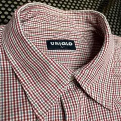 90s OLD UNIQLO 半袖 チェック 紺タグ L archive