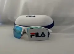 FILAスポーツサングラス SF4004J-80シャイニーホワイト ケース付き