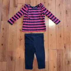 Ralph Lauren 12M 赤黒ストライプセット